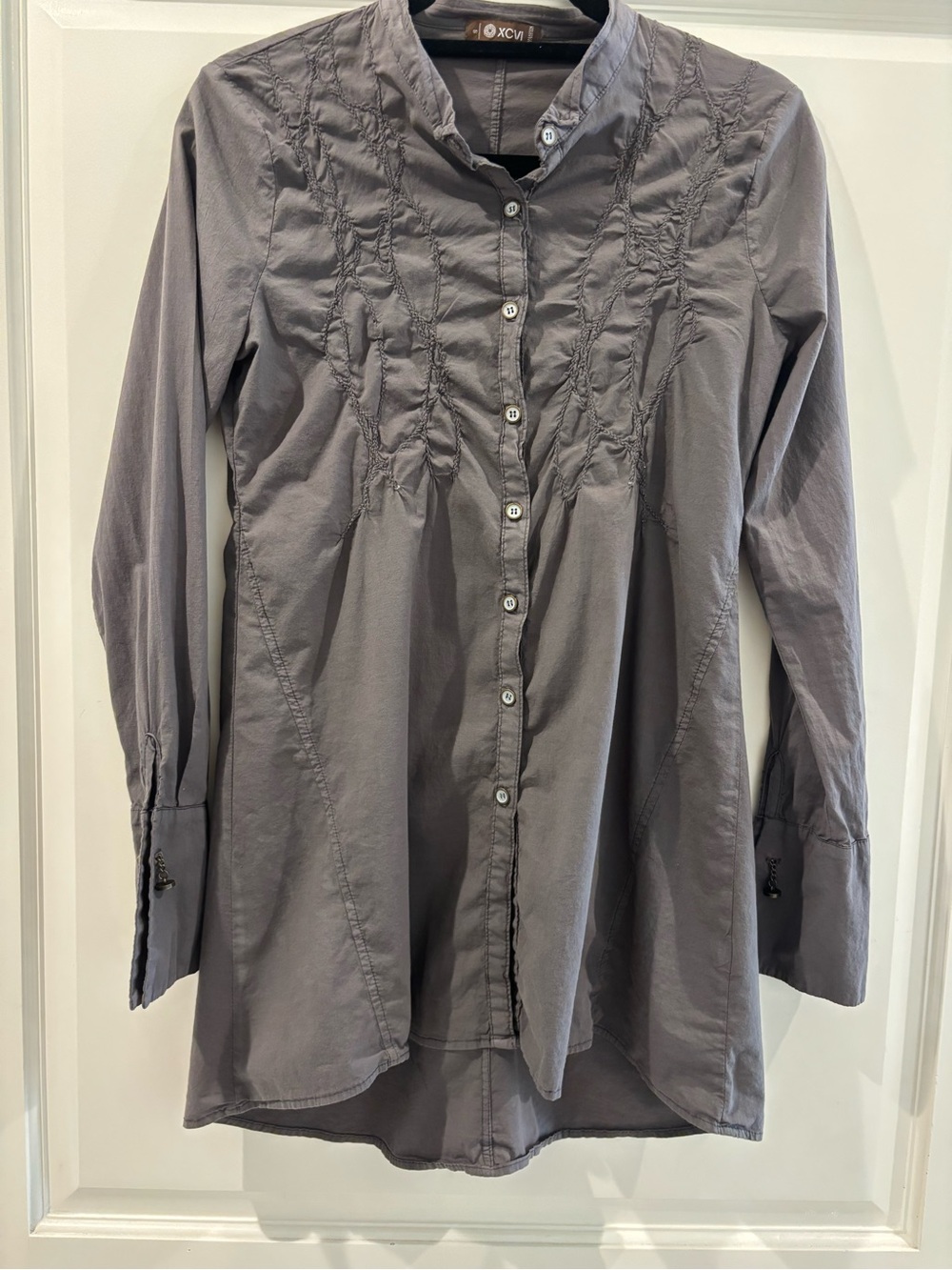 XCVI Taupe Crewneck Top